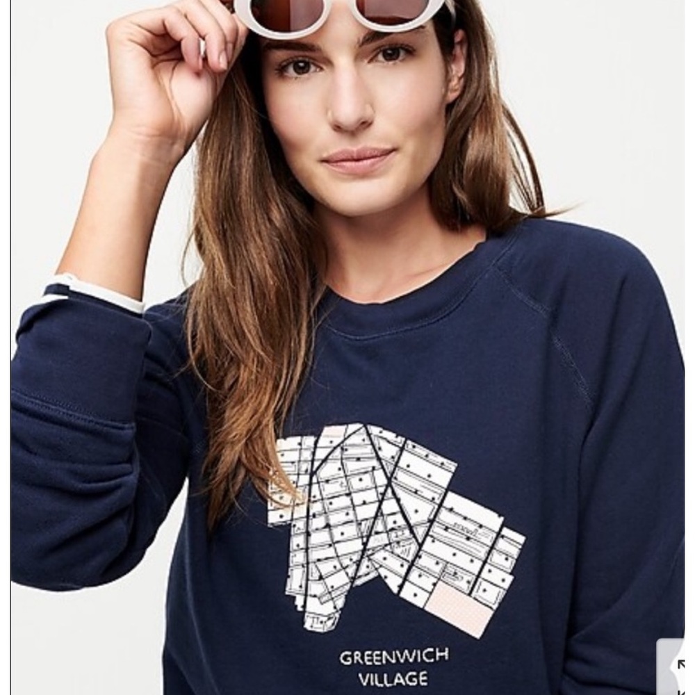 NWOT ~ J. Crew~Navy Blue GREENWICH VILLAGE  Sweatshirt~UNISEX~ size Small